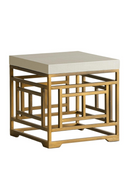 Cream Linen Brass Side Table | Andrew Martin Minerva | Oroatrade.com
