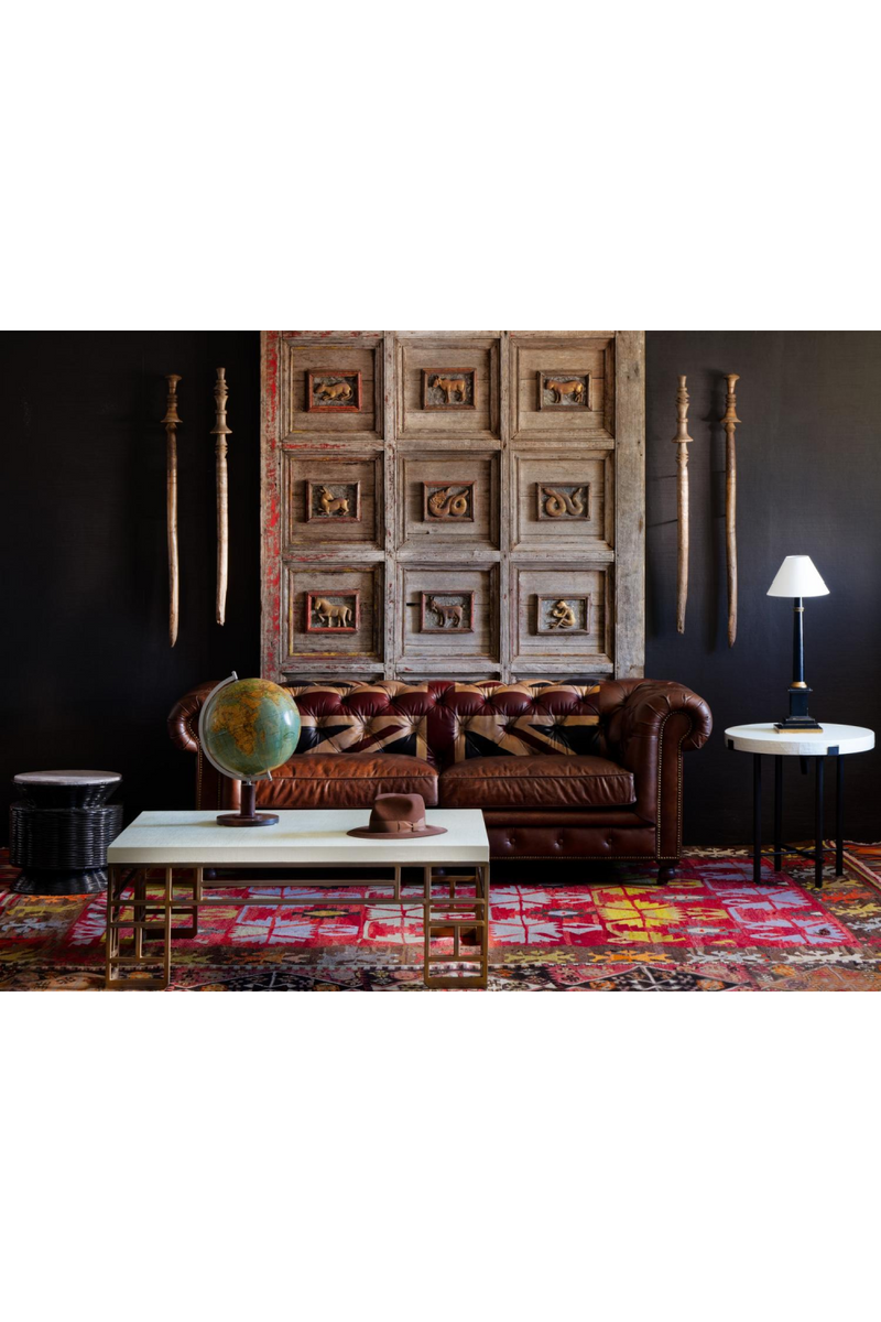 Black Woven Bamboo Side Table | Andrew Martin Roma | Oroatrade.com