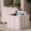 Hospitality furniture - Scalloped Storage Ottoman - www.oroatrade.com