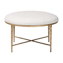 Hospitality furniture - White Padded Round Cocktail Ottoman - www.oroatrade.com
