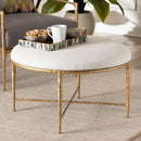 Hospitality furniture - White Padded Round Cocktail Ottoman - www.oroatrade.com