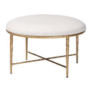 Hospitality furniture - White Padded Round Cocktail Ottoman - www.oroatrade.com