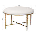 Hospitality furniture - White Padded Round Cocktail Ottoman - www.oroatrade.com