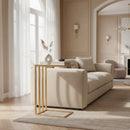 Hospitality furniture - Gold C Shaped Marble End Table - www.oroatrade.com