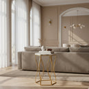 Hospitality furniture - Hexagonal Marble End Table - www.oroatrade.com