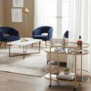 Hospitality furniture - Gold 2 Tier Wine Cart - www.oroatrade.com