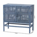 Hospitality furniture - Blue Rattan 2-Door Cabinet - www.oroatrade.com