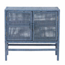 Hospitality furniture - Blue Rattan 2-Door Cabinet - www.oroatrade.com