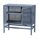 Hospitality furniture - Blue Rattan 2-Door Cabinet - www.oroatrade.com