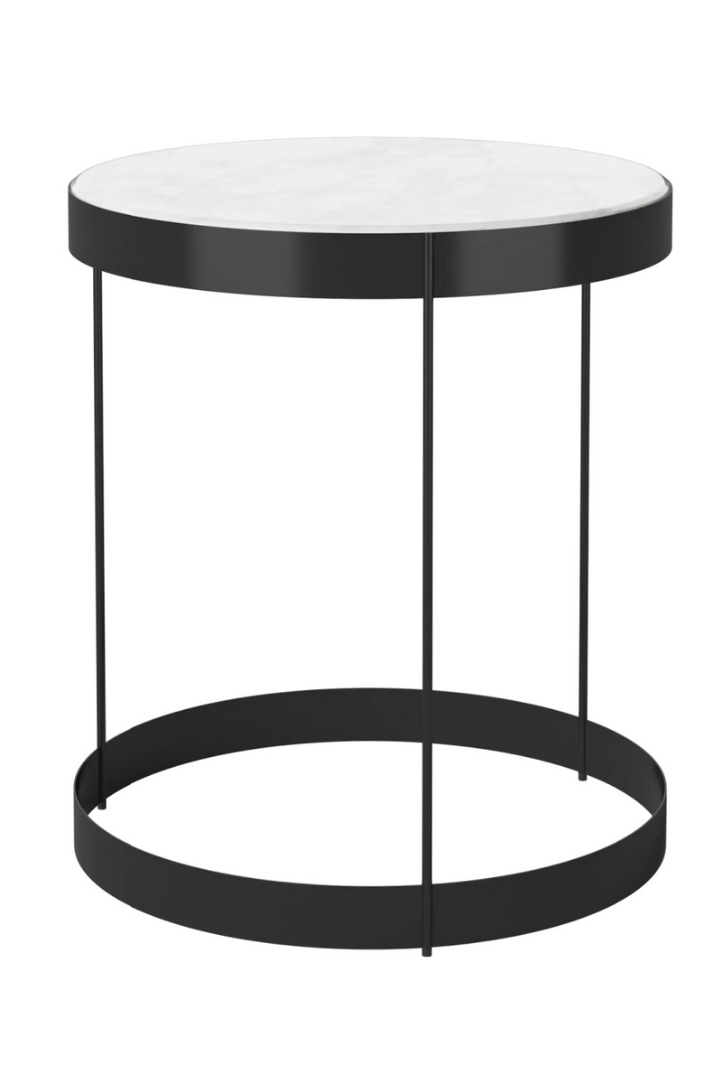 Black Steel-Framed Round Coffee Table | Bolia Drum | Oroatrade.com