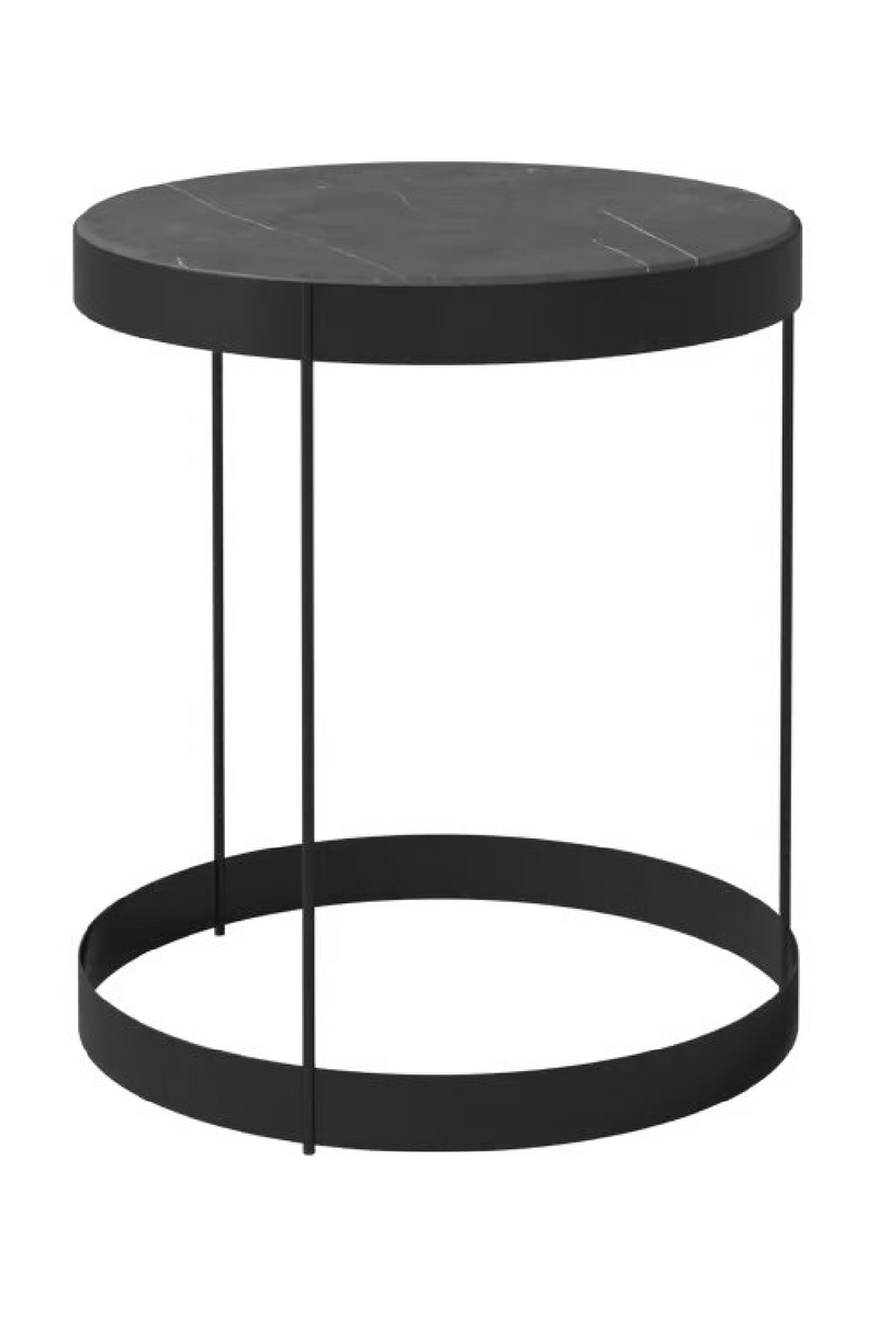 Black Steel-Framed Round Coffee Table | Bolia Drum | Oroatrade.com