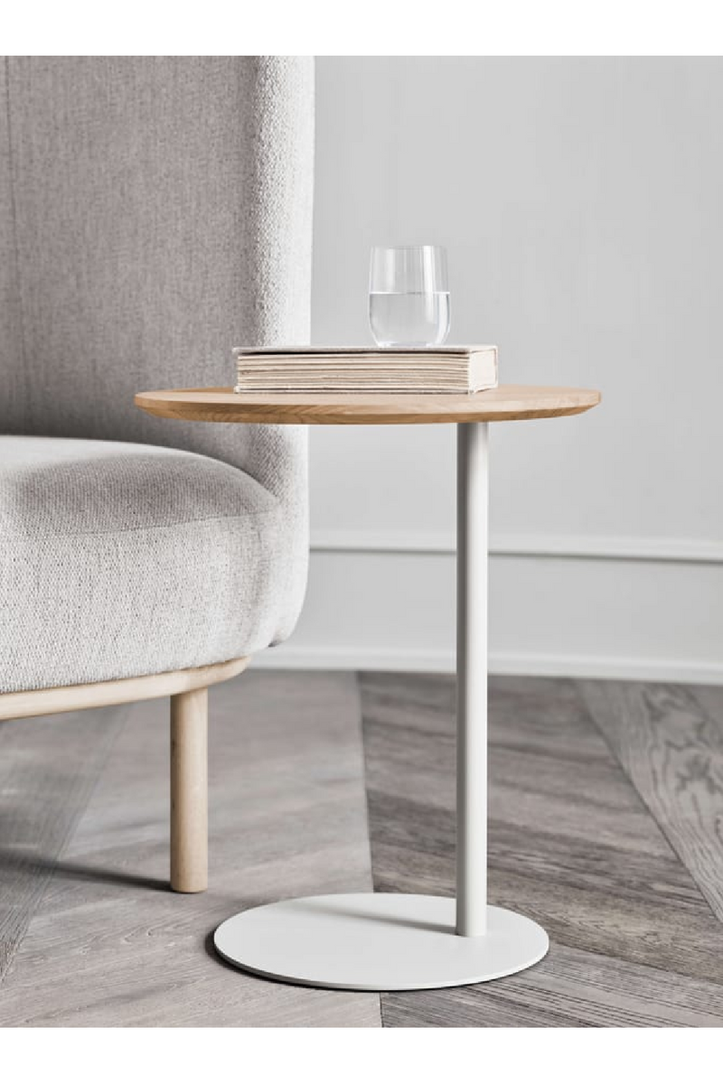 Oiled Oak Pedestal Side Table | Bolia Pillar | Oroatrade.com