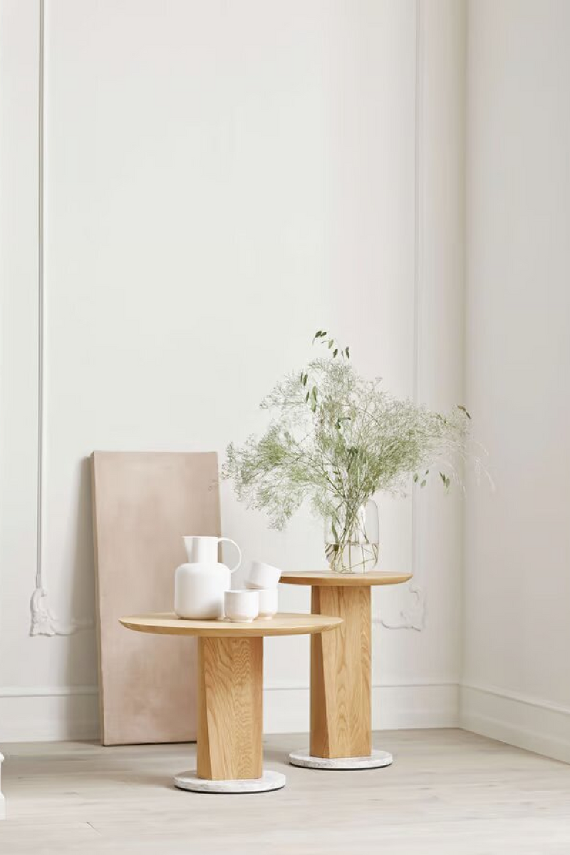 Oiled Oak Pedestal Side Table | Bolia Root | Oroatrade.com