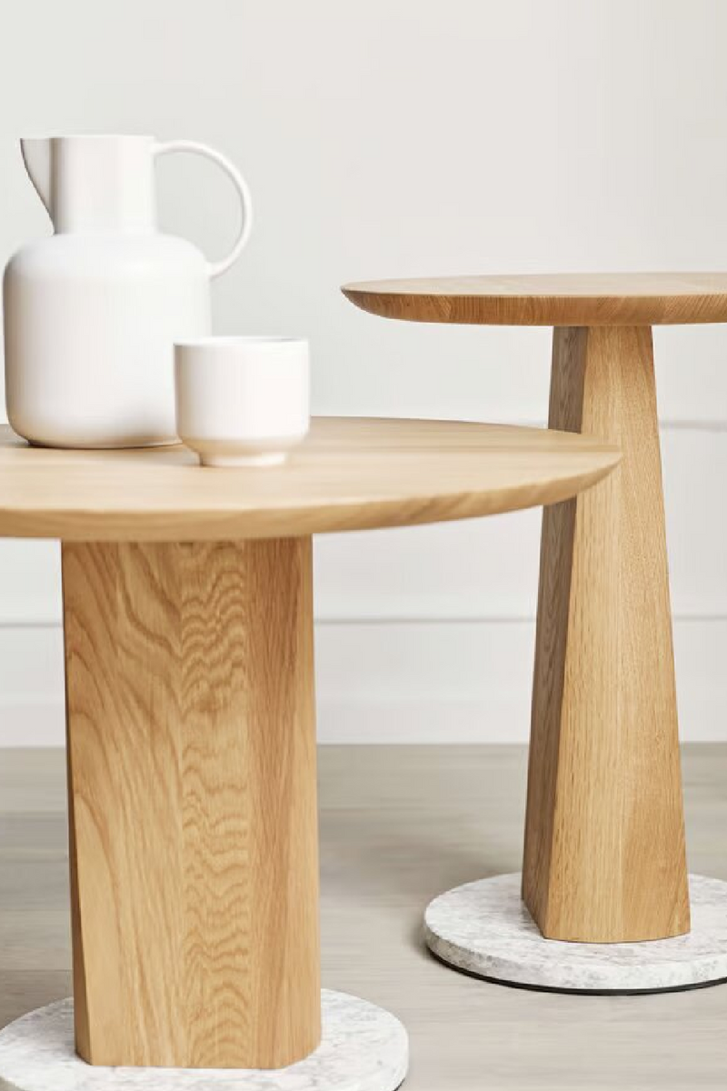 Oiled Oak Pedestal Side Table | Bolia Root | Oroatrade.com