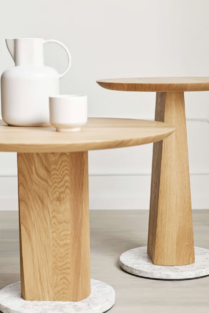 Oiled Oak Pedestal Side Table 24" | Bolia Root | Oroatrade.com