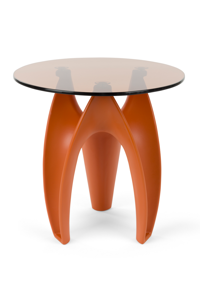 Orange Glass Side Table | Bold Monkey Hactua | Oroatrade.com