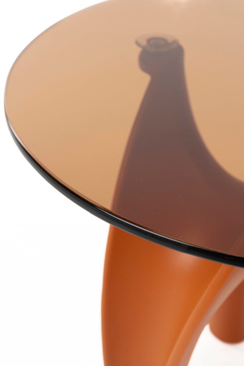 Orange Glass Side Table | Bold Monkey Hactua | Oroatrade.com