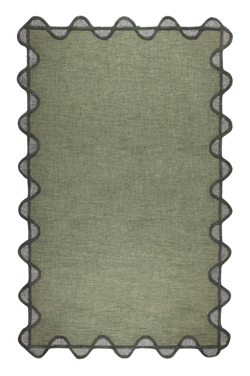 Green Wool Carpet 5' x 7'5" | Bold Monkey Sugar Lines | Oroatrade.com