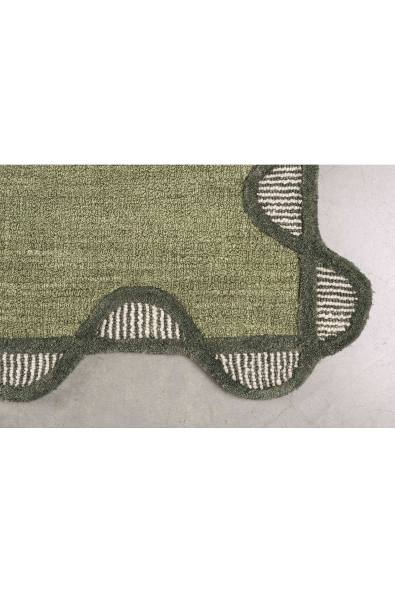 Green Wool Carpet 5' x 7'5" | Bold Monkey Sugar Lines | Oroatrade.com