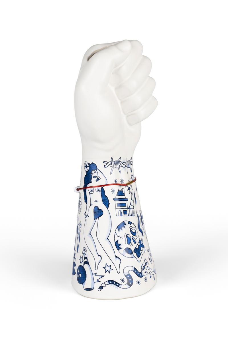 Handpainted Ceramic Fist Vase | Bold Monkey Liberty Matters | Oroatrade.com