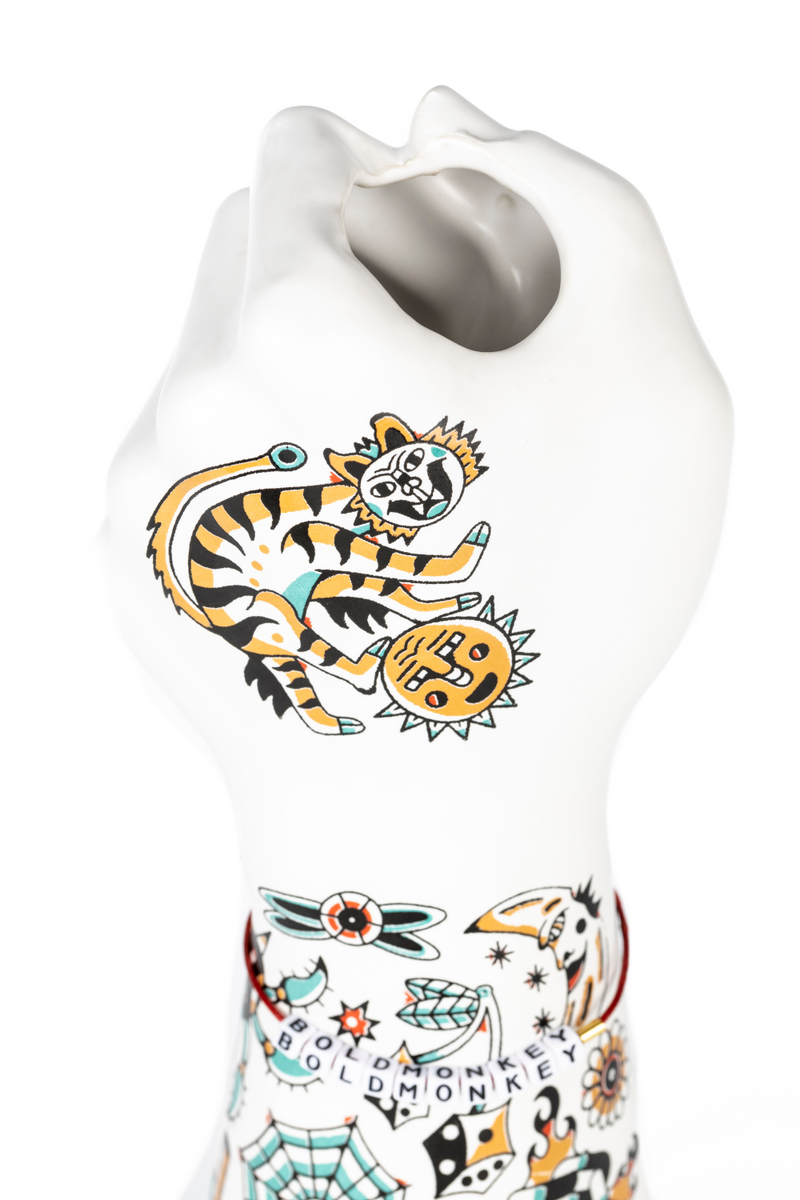 Handpainted Ceramic Fist Vase | Bold Monkey Liberty Matters | Oroatrade.com