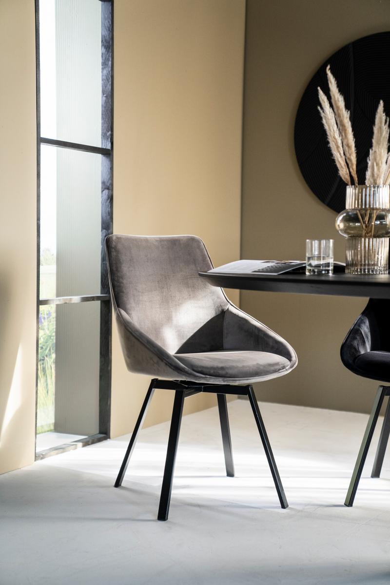 Gray Velvet Dining Chairs (2) | By-Boo Beau | Oroatrade.com