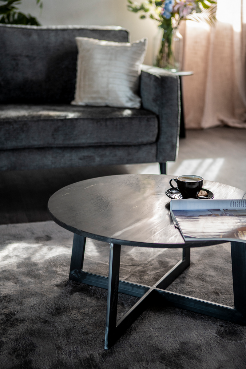 Round Black Marble Coffee Table (M) | By-Boo Major | Oroatrade.com