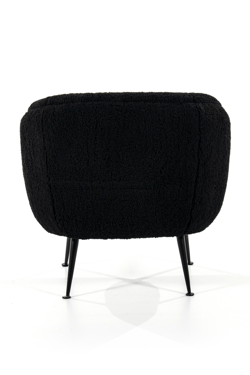 Black Vegan Shearling Lounge Chair | By-Boo Babe | Oroatrade.com