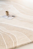 Beige Swirl Wool Rug | By-Boo Soil | Oroatrade.com