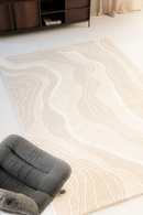 Beige Swirl Wool Rug | By-Boo Soil | Oroatrade.com