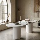 White Glass Organic Dining Table | By-Boo Seki