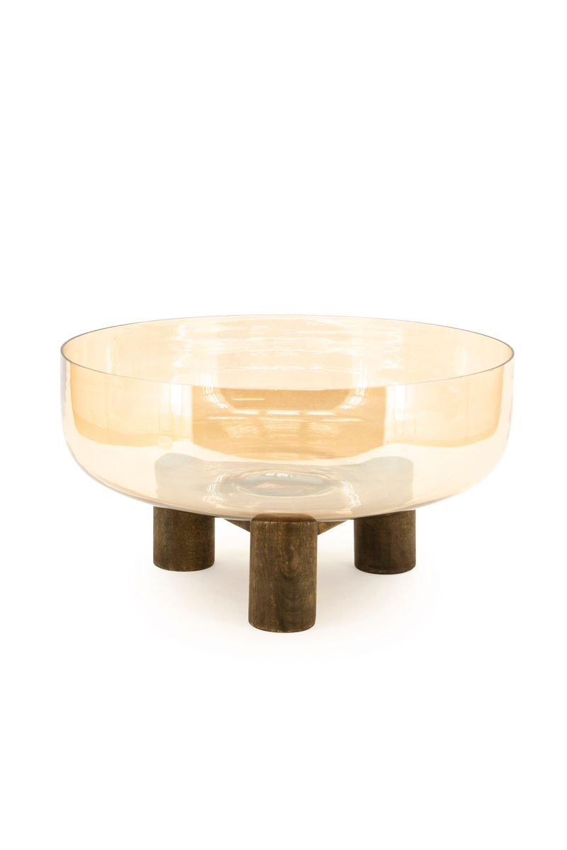 Wood Base Glass Bowl | By-Boo Baron | Oroatrade.com