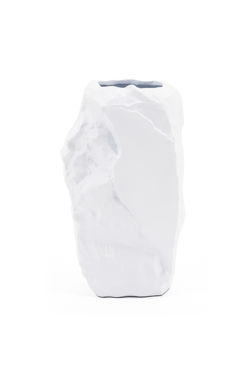 White Aluminum Vase L | By-Boo Pedra | Oroatrade.com