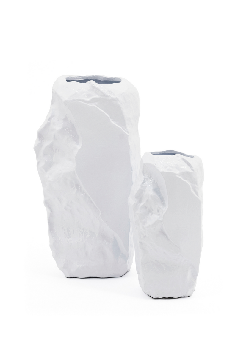 White Aluminum Vase L | By-Boo Pedra | Oroatrade.com