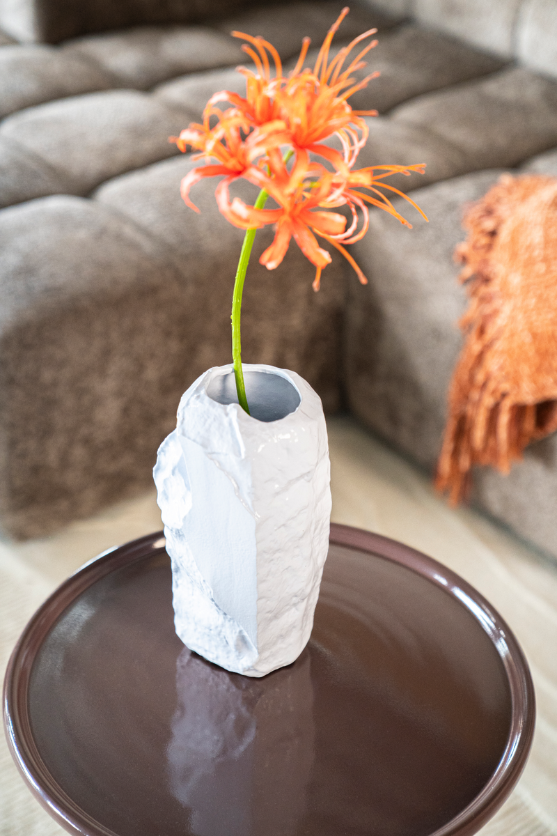 White Aluminum Vase L | By-Boo Pedra | Oroatrade.com