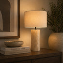 Cylindrical Travertine Table Lamp | By-Boo Amara
