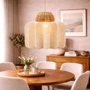 Natural Fiber Fluted Pendant Light | By-Boo Reb