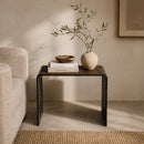 Textured Brown Glass Side Table | By-Boo Ripple