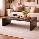 Textured Brown Glass Coffee Table | By-Boo Ripple