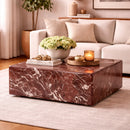 Polished Marble Square Coffee Table | By-Boo Dice