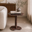 Marble Pedestal Side Table | By-Boo Rosso