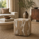 Printed Fabric Square Pouf S | By-Boo Rytm