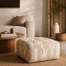Printed Fabric Square Pouf L | By-Boo Rytm