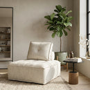 Square-Tufted Beige Lounge Chair | By-Boo Hive