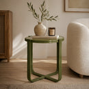 Cruciform Base Glass Side Table | By-Boo Groovy