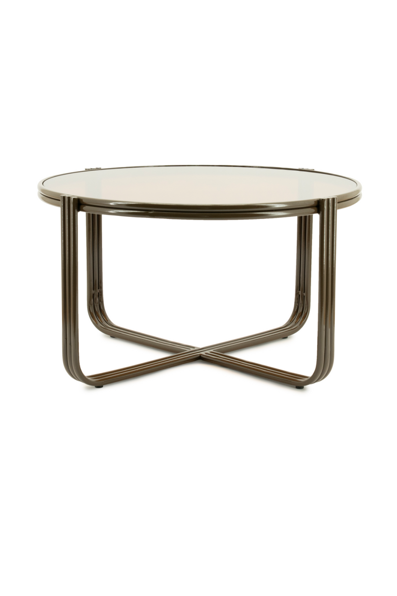 Cruciform Base Glass Coffee Table | By-Boo Groovy | Oroatrade.com