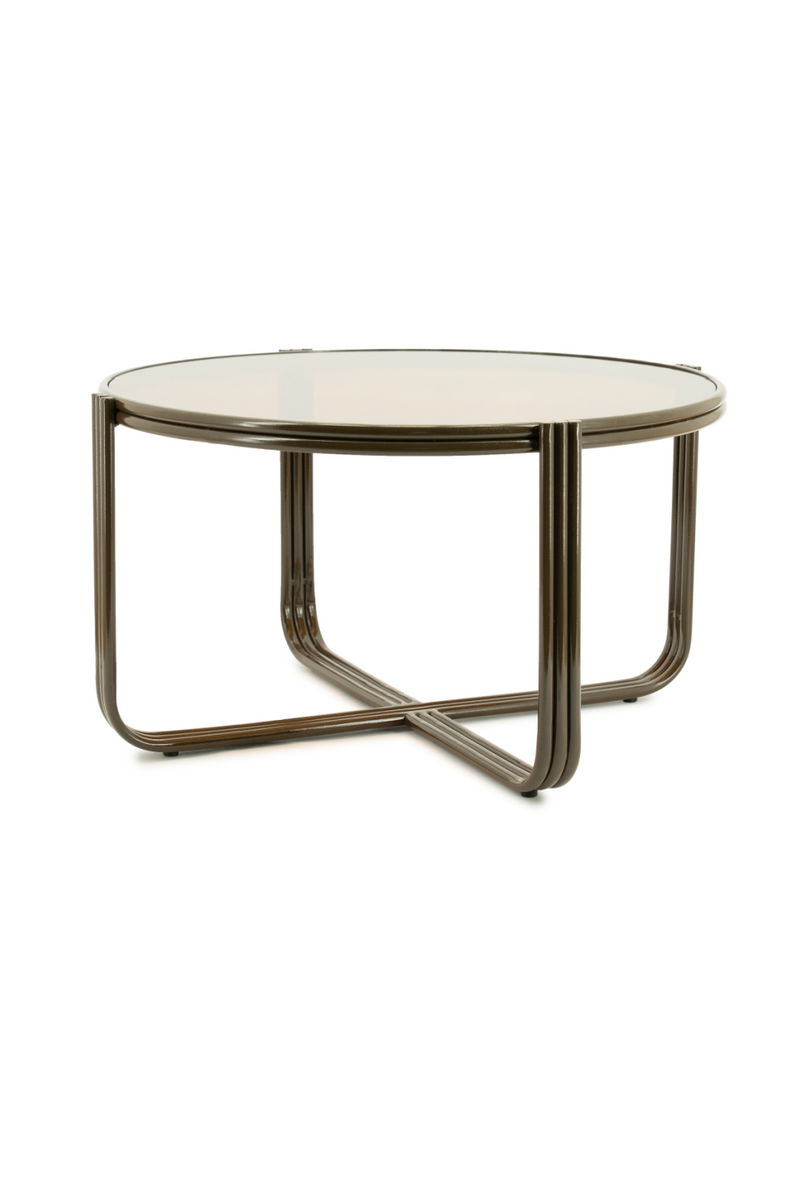 Cruciform Base Glass Coffee Table | By-Boo Groovy | Oroatrade.com