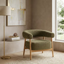 Oak Framed Curve Lounge Chair | By-Boo Cozy