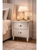 Silver Industrial 2 Drawer End Table | Bali Loom Davet | Oroatrade.com