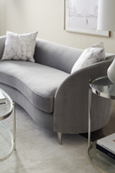 Gray Velvet Curved Sofa | Caracole Farrah | Oroatrade.com